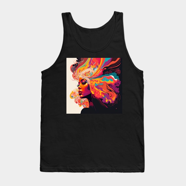 Psychedelic Girl Tank Top by n23tees